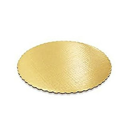 Non Greasy Light - SafePro 8RGS, 8-Inch Gold Round Scalloped Cardboard Pads, 0.05 Inches Thick Non Grease Proof Cake Circles Trays (100)