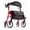 Modena Red, variant on Comodita Piuma Ultra light (16 lb) Stylish rollator/walker with wide ultra soft PU tires for all terrain use. Cup Holder, Cane holder and cell phone pocket included. Minimal assembly required.