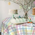thumbnail image 3 of Spring Summer Easter Tablecloth Round 60 inch Watercolor Buffalo Check Plaid Bunny Table Cloths Table Covers for Kitchen Party Dinner Tabletop Decoration, 3 of 6