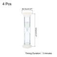 thumbnail image 2 of Uxcell 3 Minute Sand Timer, 4pack Small Sandy Clock, Count Down Sand Glass White, 2 of 5