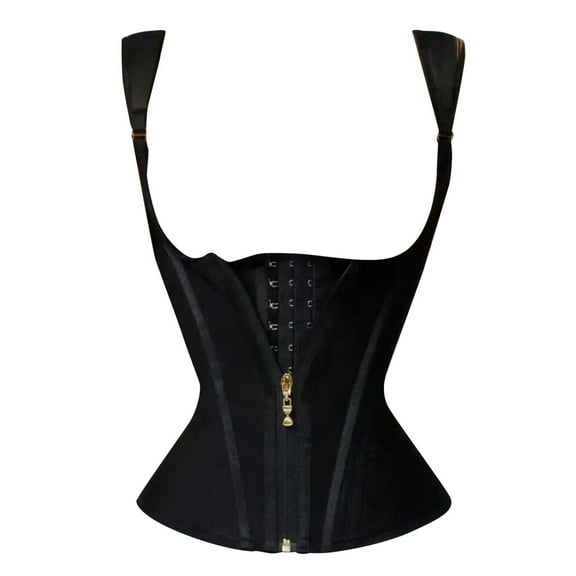 NQyIOS Waist Trainer for Women, Tummy Control Sports Girdle, Workout Body Shaper with Adjustable Shoulder Strap, Black XS