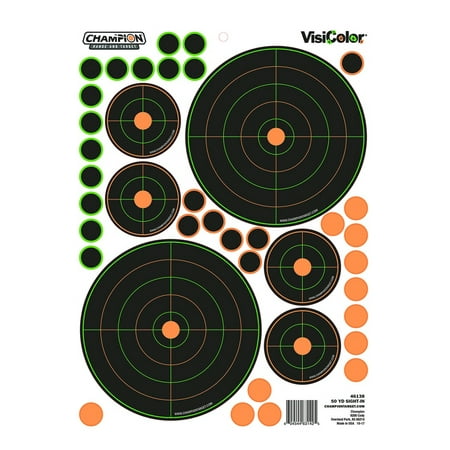 Champion Targets 46138 VisiColor Adhesive Targets Bullseye/Sight-In Variety