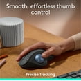 thumbnail image 2 of Logitech ERGO M575S Wireless Trackball Mouse, Wireless Ergonomic Mouse With Bluetooth and Encrypted Dongle, Black/Blue Ball, 2 of 9