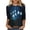 Dark Blue, variant on Women's Halloween Witch Print 3/4 Sleeve Plus Size T-Shirt Round Neck Casual Loose Fit Fall Holiday Graphic Top