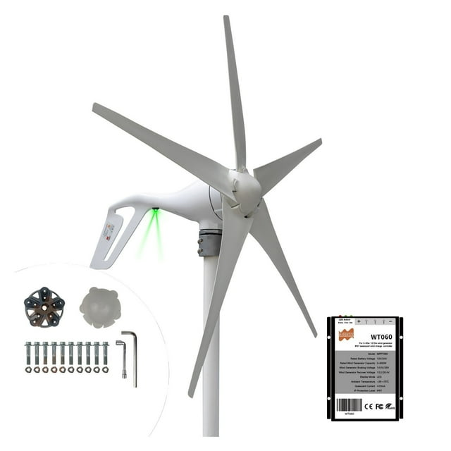 400W AC12V/24V Colorful Wind Turbine Generator Small Windmill For Home Or Boat Use With 600W Wind Controller ,Easy to Install