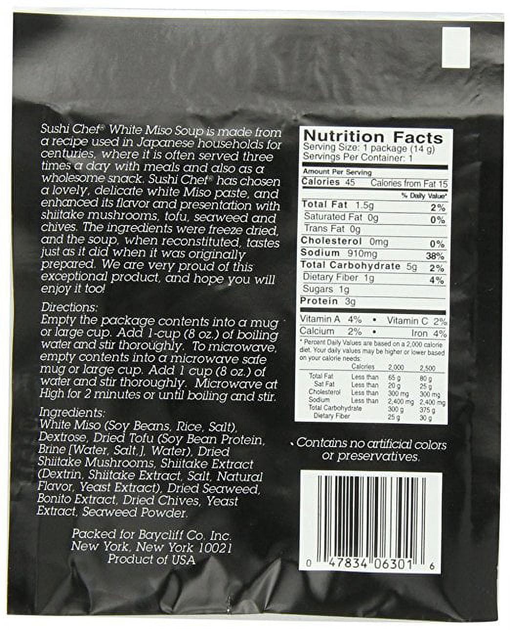 Baycliff Company Sushi Chef Japanese Style White Miso Soup