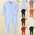thumbnail image 2 of GCETTIC Baby Gender Neutral Zip Front Footed Sleep N Play Pajamas, Sizes Preemie Red 9-12Month, 2 of 9