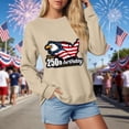 thumbnail image 4 of Leey-World 250 Years of Independence America 250th Years Anniversary T-Shirt Womens Patriotic Shirts(Beige,2XL), 4 of 9