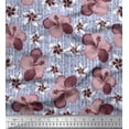 thumbnail image 1 of Soimoi Crepe Silk Fabric Leaves & Lily Floral Print Fabric by The Yard 42 Inch Wide, 1 of 1