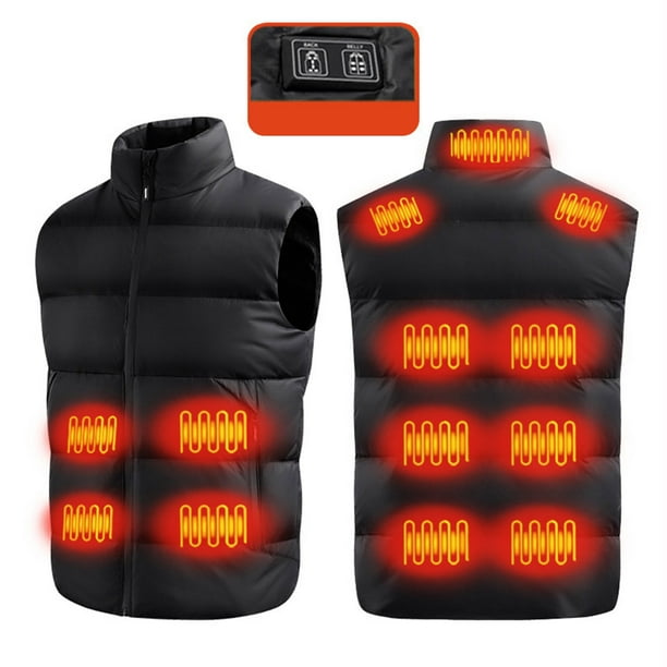 Chaquetas y abrigos casuales sin mangas y sin capucha, de talla grande, para hombre y mujer, 13, con calefacción, de invierno, con doble control remoto