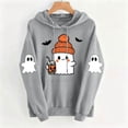 thumbnail image 4 of Kezqiaxn Hoodies for Women Halloween Pullover Hoodie Long Sleeve Loose Casual Sweatshirt with Pockets Fashion Clothing Gray S, 4 of 5