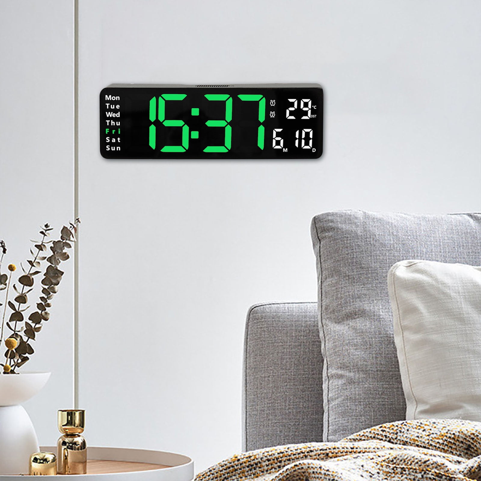 Fdelink Clock Large Led Digital Wall Clock Temperature Date Day Display Usb Remote Control a Clock