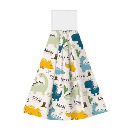 

Bixox Childish Dinosaur Print Hand Towels for Bathroom Kitchen Fingertip Towel Fast Drying Washcloth for Bathroom Kitchen Home Decor