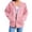 Pink, variant on Zip Up Jacket Hoodie for Women with Pockets Long Sleeve Plain Full Zipper Sweatshirt Hoodie Cardigan Coat
