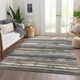 thumbnail image 6 of Addison Rugs Mayfield Premium Machine Washable Transitional Stripes Charcoal Rectangle Rug, 10' x 14', 6 of 6