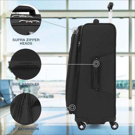 Photo 1 of Travelpro Maxlite 5-Softside Expandable Spinner Wheel Luggage, Black, Checked-Medium 25-Inch