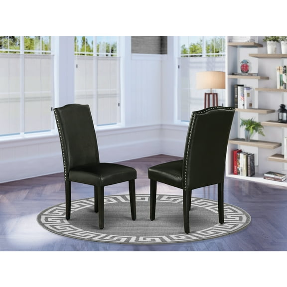 Parsons Chair Set of 2 - PU Leather Accent Chairs - Modern Dining Room Seating - Stylish Living Room Armchairs