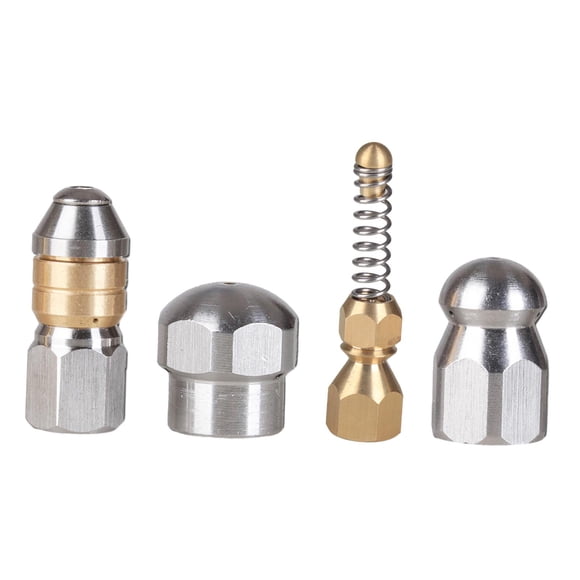 Maytalsory 4Pcs Pressure Washer Sewer Jetter Nozzle Floor Jetter Hose Nozzle Sink Drain
