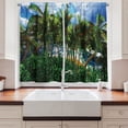 thumbnail image 2 of Ambesonne Summer Kitchen Curtains, Hawaii Island Palm Tree, 55"x45", Green Blue Brown, 2 of 3