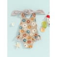 thumbnail image 2 of Suealasg Little Girls Romper Swimwear Sleeveless Floral Print One Piece Swimsuit 1T 2T 3T 4T 5T 6T Kids Toddler Girls Summer Bathing Suit Beachwear, 2 of 9