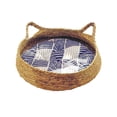 thumbnail image 2 of Cesta para cama para gatos, cama para dormir para gatos con cojín extraíble, protector de muebles, tabla para rascar para gatos grandes, perros pequeñ , M 38x38x13cm, 2 of 8