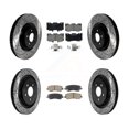 thumbnail image 1 of Transit Auto Front Rear Coated Drilled Slotted Disc Brake Rotors and Ceramic Pads Kit for Car 2020 Ford Mustang GT Premium with 5.0L Without Brembo Brakes KDC-101061, 1 of 11