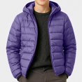 thumbnail image 3 of HAOTAGS Teen Boys Hooded Puffer Coat (9-17) Lightweight Warm Quilted Jacket Purple Size 11, 3 of 6