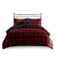 thumbnail image 3 of 102" King Plush To Sherpa Comforter Set, Multicolor Plaid Reversible Bedding with Shams, 3 of 10