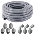 thumbnail image 1 of Liquid-Tight Conduit and Connector Kit 1/2 Inch 25 Ft,Flexible Non Metallic Liquid Tight Electrical Conduit UL Certification,Electrical Conduit Kit w, 1 of 7