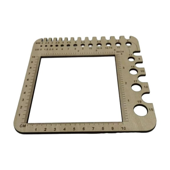 Yammee Wood Knitting Gauge Ruler Knitting Needle Ruler Wood Crochet Yarns Knitting Gauge Knitting Needle Measuring Tool