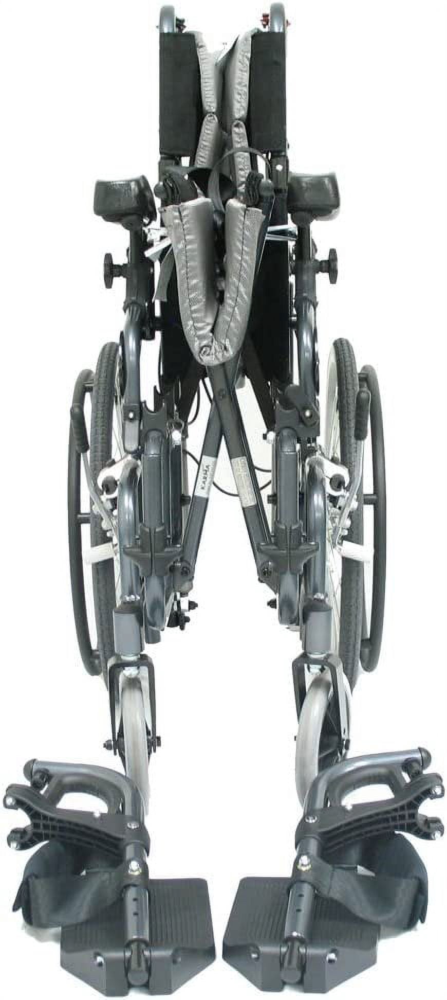 Karman Healthcare VIP515-18-E VIP515 18 in. seat Tilt in Space Lightweight Reclining Wheelchair with 20 in. inch Rear Wheels and Elevating Legrest