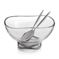 thumbnail image 2 of Nambe Braid Glass Salad Bowl with Servers, 2 of 5