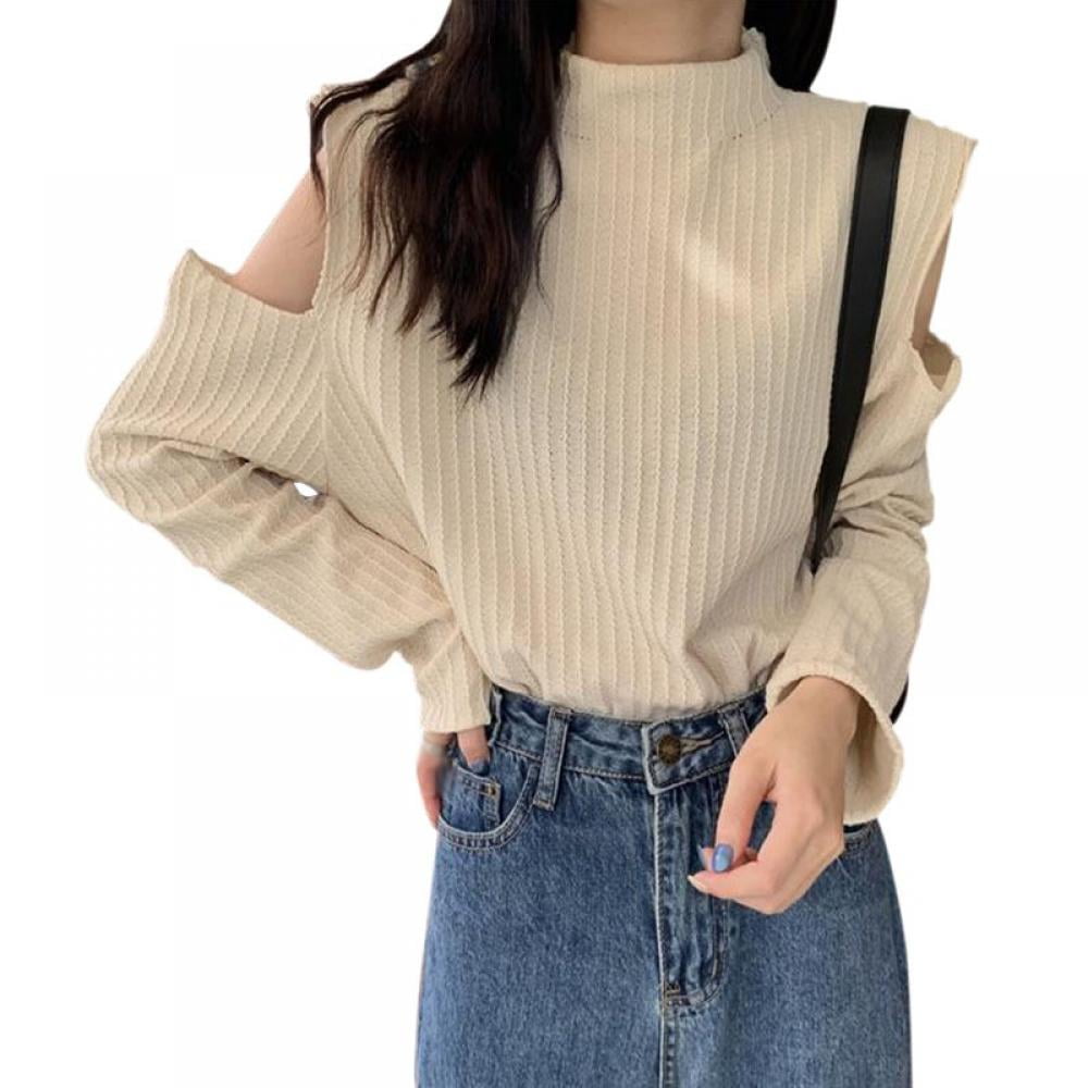 Turtleneck off the shoulder sweater Clearance