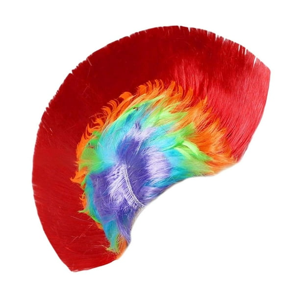 Peluca mohicana estilo punk rock para mujer y hombre, ideal para bailes de máscaras. Rojo