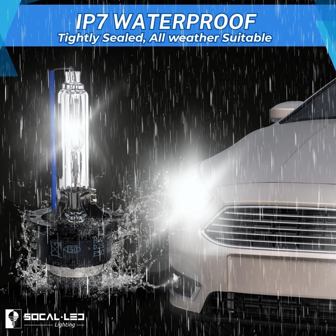 D2R 35W Xenon HID Headlight Bulbs - 6000K Crystal White - 85126UB 66250 85126WX OEM High Low Beam Direct Replacement - Pack of 2