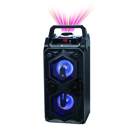 Audster AUD-C202 Portable Wireless Bluetooth Rechargeable Speaker with LED Lights, FM Radio and USB/AUX/TF Card Input