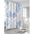thumbnail image 3 of Fsddascl Blue Ombre Coral Shower Curtain Set - Small 36" x 72" Washable Bathtub Curtain with 12 Hooks, Summer Coastal Ocean Life Waterproof Fabric Stall Shower Curtains for Bathroom/Bathtub Décor, 3 of 6