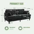 thumbnail image 3 of 68.9" Sofa Couch,Modern 2 Seater Upholstered Loveseat Sofa Couch with LED Light&USB for Living Room,Bedroom,Black, 3 of 8