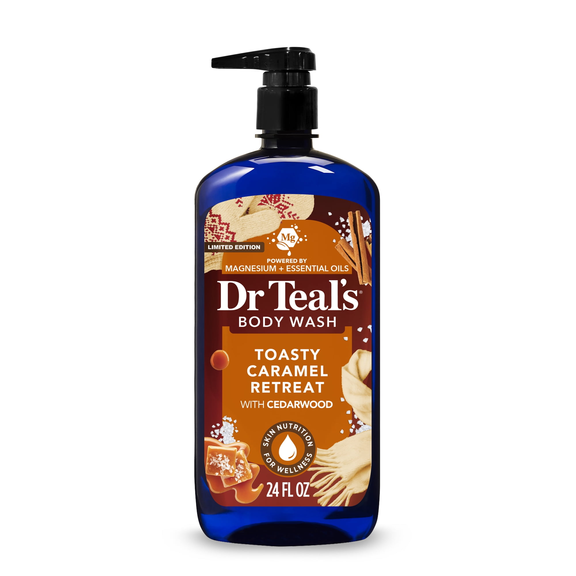 Dr Teal's Toasty Caramel Body Wash with Pure Epsom Salt, 24 fl oz