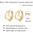 thumbnail image 6 of Solid 925 Sterling Silver Love Heart Hoop Earrings for Women Teens Heart Hoop Earrings Love Huggie, 6 of 7