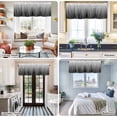 thumbnail image 5 of Black White Farmhouse Short Window Curtain Valances, Ombre Gradient Striped Minimalist Texture Rod Pocket Kitchen Valances for Living Room Bedroom Bathroom Cafe 54" x 18", 5 of 8