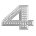 thumbnail image 1 of Emblème Bling Chrome Numéro 4, 1 of 1