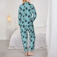 thumbnail image 6 of Goofa Cute Dog Footprints Printed Women’s 2 Piece Pajama Set Super,Pajamas Women's Long Sleeve Sleepwear Soft Button Down Loungewear Pjs Lounge Set Nightwear-Small, 6 of 9