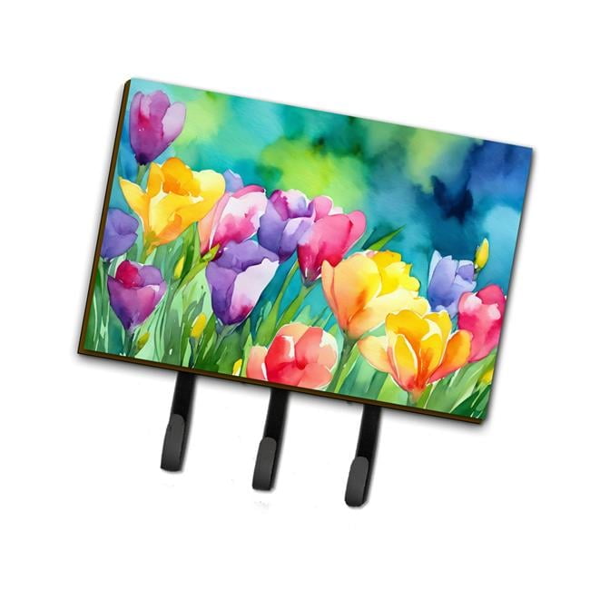 Peonies in Watercolor Leash or Key Holder 6 in x 9 in