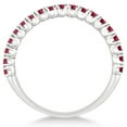 thumbnail image 2 of Half-Eternity Pave-set Thin Ruby Stacking Ring 14k White Gold (0.65ct), 2 of 3
