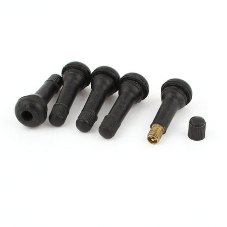 Metal Universe Card Unique Bargains Universal Car Black Rubber Detachable Metal Tubeless Valve Stem 5 Pcs ()