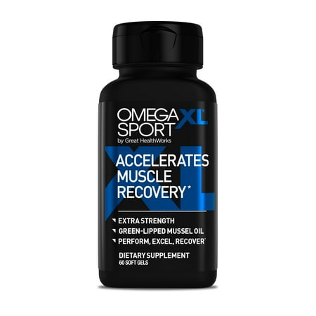 OmegaXL Sport Extra Strength Muscle Recovery Supplement and Respiratory Support Supplement - Improves DOMS and ROM, Clinically Supported Green-Lipped Mussel Oil (60 Softgels)