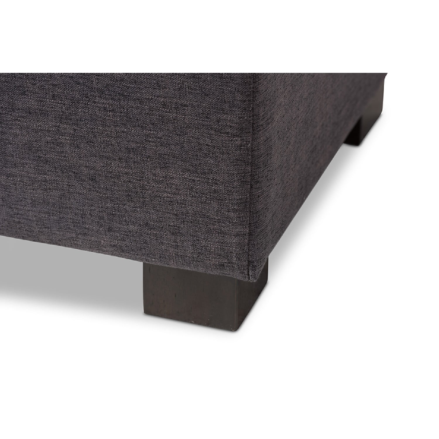 Baxton Studio Roanoke Modern and Contemporary Dark Grey Fabric Upholstered Grid-Tufting Storage Ottoman Bench