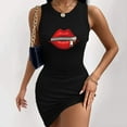 thumbnail image 3 of Leutsin Robe d'Été Décontractée Grande Taille pour Femmes Robe d'Été Sexy Sans Manches Amincissante Col Rond Imprimée, 3 of 8