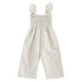 thumbnail image 4 of Toddler Jumpsuit and Romper Toddler Girls Sleeveless Lattice Prints Tops Bottoms Jumpsuit Oneise Clothes Breathable Dailywear For Child, 4 of 7